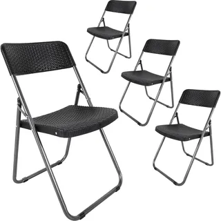 Garten Sitz Gruppe Rattan Design klappbar - Bistro Set Camping Klapp Stuhl Tisch