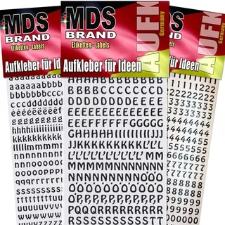 MDS Brand 8mm Buchstaben zum aufkleben einfach zum basteln und gestalten von Scrapbook & Karten, auch EIN Super Alternative zu wachsbuchstaben Kerzen 50 (Schwarz)