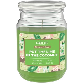 Candle-Lite Duftkerze im Glas mit Deckel | Put The Lime in The Coconut | Duftkerze Kokos Limette | Kerzen lange Brenndauer (bis 110h) | Kerzen Grün | Duftkerze Groß (510g)