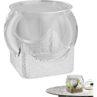 Rundes Aquarium, Goldfischglas PET Bruchsicher, Fischglas Ohne Deckel, Kugelaquarium Glasvase Rund für Heimdekoration, Büro & Pflanzenterrarium (Transparent)