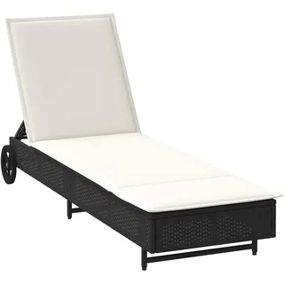 vidaXL Sonnenliege 200 x 58 x 80 cm Schwarz