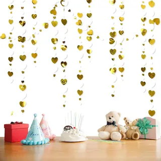 Bangbobi 4 Stück Herz Girlande Deko Hochzeit, Hochzeitsgirlande für Verlobung Jahrestag Valentinstag Geburtstage Dekoration, Hochzeitsdeko Gartenparty, Wedding Wands, Türkranz Hochzeit