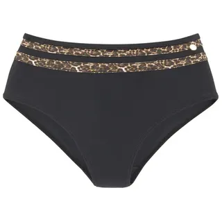 LASCANA Highwaist-Bikini-Hose Adele Schwarz/Mehrfarbig 36