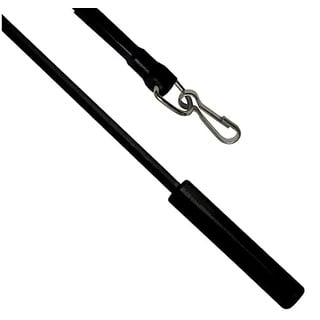 Schleuderstab/Gardinenstab 100 cm aus Stahl kunststoffummantelt mit Griff und Verschlusshaken für Gardinen, Vorhänge Flächenvorhang (schwarz)