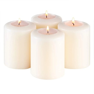 Sin! 4er Set Teelichthalter Classic warmweiß - ∅ 7 cm - Höhe 9 cm, Dauerkerze mit Teelicht in Kerzenform - Teelichtkerze in Kerzenoptik - Kunststoffkerze mit Teelichteinsatz.