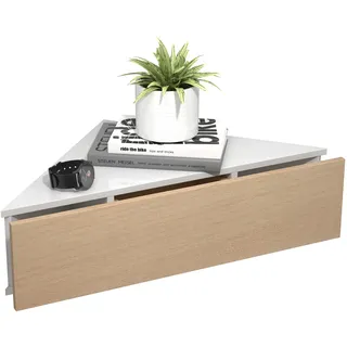 VCM Nachtschrank Usal S 60 x 43 x 15 cm Weiß/Honig-Eiche