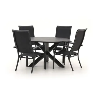 + 10 % Kassenrabatt | Bellagio Lugo/Lodola ø 130 cm Gartenmöbel-Set 5-teilig stapelbar