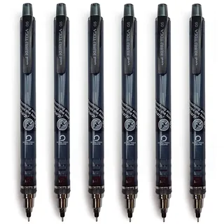 Kuru Toga Uni-Ball Druckbleistift, selbstspitzend, 0,5 mm, schwarzer Schaft, 12 Stück