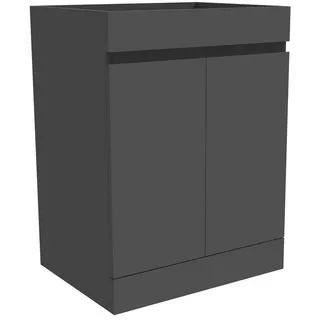 duschspa Waschtisch Unterschrank Waschbeckenunterschrank Hängeschrank Badschrank grau 50 cm x 80 cm x 38.5 cm