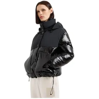 Armani Exchange Damen The Notorius Frank, Crinkle Nylon Insert Blouson Jacket, Schwarz, M EU - M