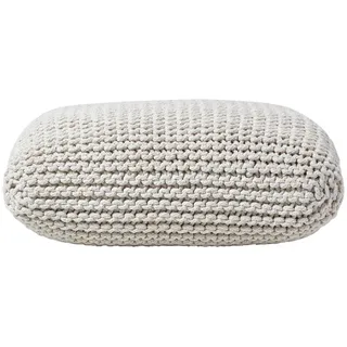 Homescapes Strick-Pouf, Creme, Textil, Uni, Quadratisch, 70x20x70 cm, Wohnzimmer, Hocker, Poufs