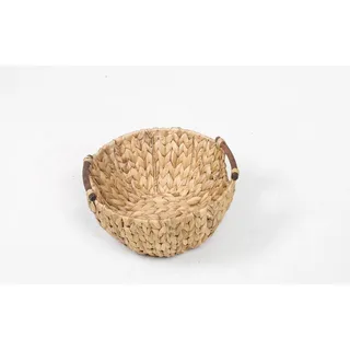 ARTRA Dekokorb Korb Schale PIA Wasserhyazinthe natur mit Holzgriff BSCI Regalkorb (1 St)