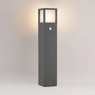 LUCANDE Wegeleuchte Aluminium 12 cm 65 cm inkl. Bewegungsmelder grau