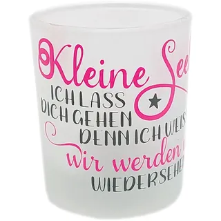Teelicht für Sternenkinder Trauer Kerze Trost Schutzengel mit Spruch Fehlgeburt Geschenk (kleine Seele rosa)