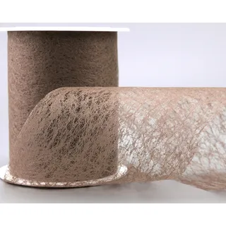 20 m x 10 сm Dekoband VLIES TAUPE Schleifenband Geschenkband Deko Netzband Floristik Band Vliesband Dekovlies Tischdekoration zum Basteln Dekorieren Tischläufer Tischband