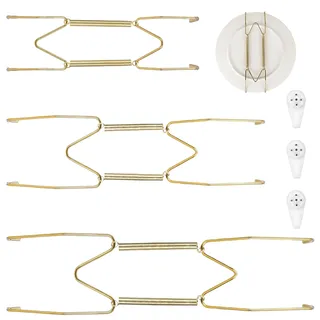 3er-Pack Telleraufhänger für die Wand, 6"8"10" Edelstahl-Wandtelleraufhänger für 5-10,5-Zoll-Dekorteller, Tellerhalter zur Präsentation an der Wand, vergoldete Telleraufhänger zur Präsentation