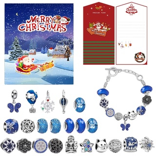 ZONEWD Weihnachts-Adventskalender-Armbänder - Mädchen-Countdown-Kalender für Weihnachten | Weihnachts-Adventskalender mit 24 Schachteln voller Schmuck für Familie und Freunde