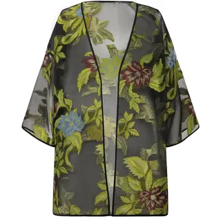 Ulla Popken Kimono blau / grün / bordeaux / schwarz L-XL
