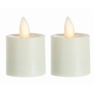SOMPEX LED-Kerze 2er Set Sompex Flame LED Teelicht (Set, 2-tlg., 2 Teelichter, Höhe 3,1cm, Durchmesser 3,6cm), mit Timer, Echtwachs, täuschend echtes Kerzenlicht gelb