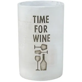 Levandeo® Wein- und Sektkühler Beton Weinkühler Grau H21cm Flaschenkühler Time For Wine Sektkühler Ti