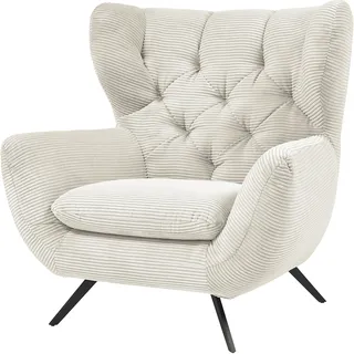 Candy Ohrensessel Beatrice Samt-Optik 100 x 106 x 95 cm Weiß
