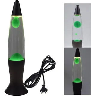 ChiliTec Lavalampe 40cm Tischleuchte mit Schalter 230V Grün Schwarz