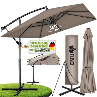 tillvex Ampelschirm Ø 330 cm Cappuccino