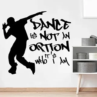 QIANGTOU Modern Street Dance Hip Hop Wandaufkleber Boy Room Kindergarten Breakdance inspirierend Zitat Wandtattoo Schlafzimmer Vinyl Decor 78x73cm
