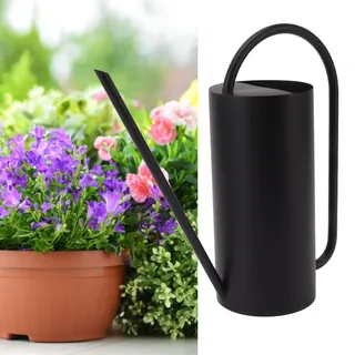 Edelstahl-Gießkanne für Pflanzen, Großes Fassungsvermögen, 1500 Ml, Langer Auslauf, Gartenzubehör für den Innen- und Außenbereich (Schwarz)