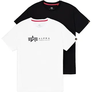 Alpha Industries Alpha Label Kurzarm-T-Shirt 2 Einheiten Black / White XL