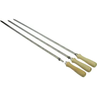 Edelstahl-Grill-Spieße Steckerlfisch Fischsteckerl Fleischspieße Spieß 3mm GESCHRAUBTER GRIFF (5)