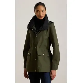 Lauren Ralph Lauren für Damen. 297P18060002 Anorak mit Stehkragen und grüner Kapuze (L), Lässig, Recyceltes Polyester