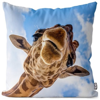 Kissenbezug, VOID (1 Stück), Giraffe Safari Afrika Tier Zoo Park Savanne Reise Urlaub Dschungel As bunt 50 cm x 50 cm