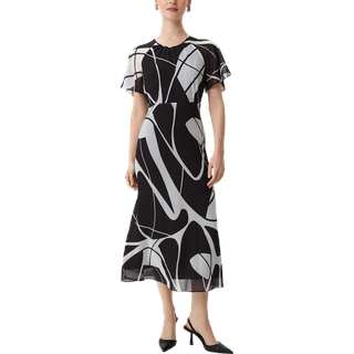 Comma, Kleid, creme|schwarz, 36