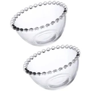 COLLBATH 2St Perlen punkt transparentes Glas Rührschüsseln aus Glas Trifle Bowl Glas Salatschüssel küchenmaschiene Dessertschalen Dessertschale aus Glas Haushalt Glaskugel Obstschale