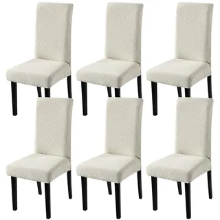 YISUN Stretch Stuhlhussen 6er Set Universal Jacquard Blätter Stuhlhusse, Elastische Hussen für Stühle, Abnehmbarer Waschbarer Stuhlbezüge für Schwingstuhl Hotel Bankett Küche Haus Hochzeit Party