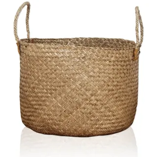 Lycce Wäschekorb Aufbewahrungsbox RONG Wäschekorb Seegras mit praktischen Tragegriffen, drei verschiedene Größen 58 l | 46 cm x 35 cm