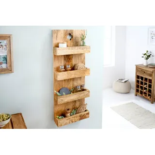 riess-ambiente Küchenregal HEMINGWAY 80cm natur, Einzelartikel 1-tlg., Massivholz · 4 Fächer · Wohnzimmer · Schlafzimmer braun
