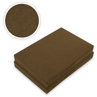EXKLUSIV HEIMTEXTIL Doppelpack Jersey Spannbettlaken Premium Schokobraun 60 x 120 - 70 x 140 cm