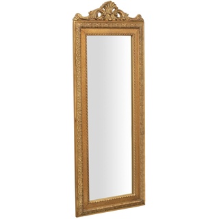 Biscottini Wandspiegel Gold 90x2x35 cm | Badezimmer Spiegel landhausstil | Spiegel Wand mit Holz Rahmen | Shabby chic Spiegel