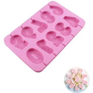 Silikon-zahlenkuchenform 0-9 Für Geburtstage, Schokolade Und Blumen