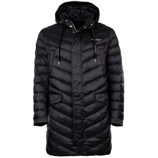 AX ARMANI EXCHANGE Herren Daunen-Mantel - Steppjacke, Reißverschluss,Kapuze, Logo Aufdruck Schwarz XL