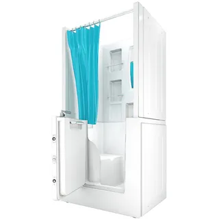 AcquaVapore Seniorendusche und Sitzwanne Kombination Wanne mit Tür S02D-B-L 100x78x205cm