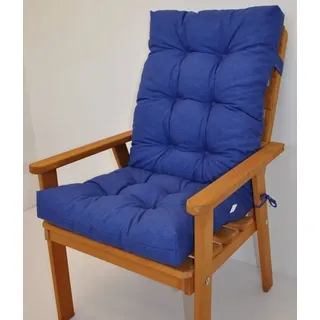 Rattani Hochlehnerauflage Polster für Gartenstuhl Hochlehner Auflage Sylva 115 x 50 dunkelblau blau