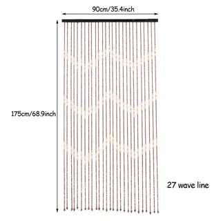 Holz Perlenvorhang - Türvorhang - Umweltfreundlich - Schadstofffrei - Geruchlos - Vertikales Design - 90x175 cm