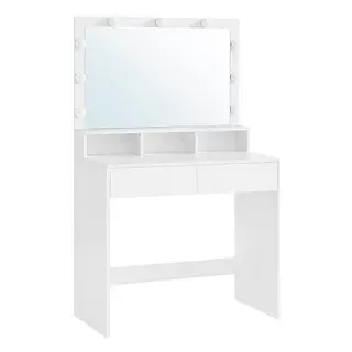 VASAGLE Schminktisch rechteckig Melamin, Spanplatte weiß 80,0 x 40,0 x 140,0 cm, 1 St.