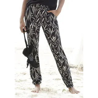 Strandhose BUFFALO Gr. 42, N-Gr, bunt (bedruckt) Damen Hosen Strandhosen aus Viskose mit Taschen, Elastikbund, Jerseyhose