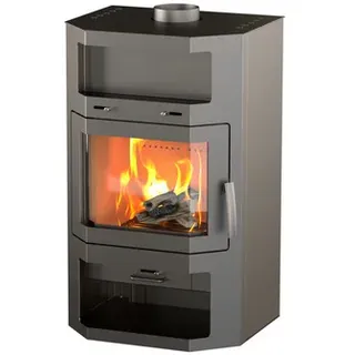 THERMIA Kaminofen »Saarbrücken«, grau, Stahl, 8,5 kW