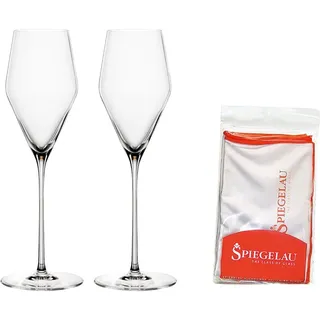 Spiegelau Definition Champagnergläser + Poliertuch 2er Set Gläser 2 ct