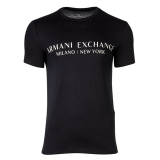 ARMANI EXCHANGE T-Shirt Herren T-Shirt - Schriftzug, Rundhals, Cotton blau 2XL